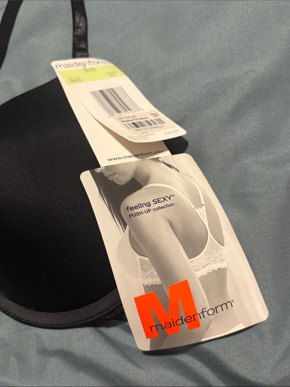 NWT MaidenForm Black Sz 36B Racerback Bra W Front Closure - Picture 2 of 6